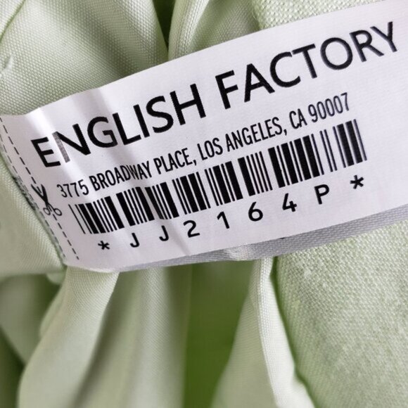 NWT English Factory Pants Wide Leg Trousers Ramie Viscose size L Mint Green - Picture 8 of 14